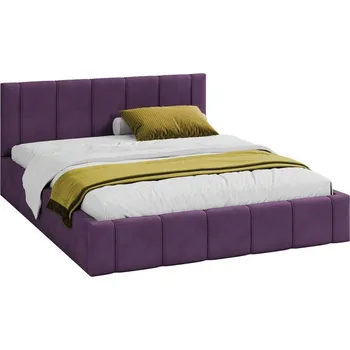 Postel Čalouněná postel 180x200 cm EMMA Fialová s roštem