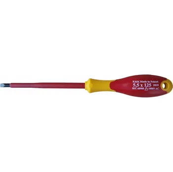 Šroubovák ŠROUBOVÁK IZOLOVANÝ 1000V PRO ELEKTRIKÁŘE PLOCHÝ 5,5 SADA ŠROUBOVÁKŮ