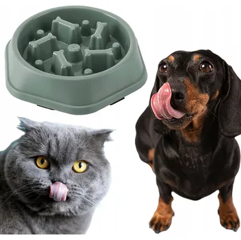 Miska pro psa Protizkluzová miska pro psy zpomalující jedení s přihrádkami 350 ml