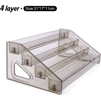 Šperkovnice Stojan na laky a šperky z akrylu s více policemi | kosmetický organizér, držák na šperky - Šedá - 4 vrstvy