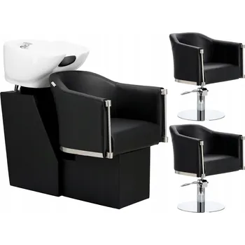 Kadeřnické křeslo Sada Lincoln kadeřnické mycí boxy, kadeřnické křeslo, armatura, keramická mísa