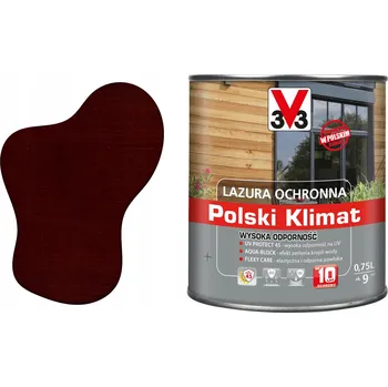 barva a nátěr na dřevo Lazurovací lak V33 0,75 l hnědá satén