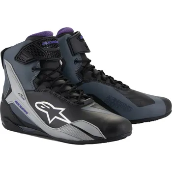 Moto obuv Dámské boty na motorku Alpinestars Stella Faster-4 černo-šedo-fialové 38,5