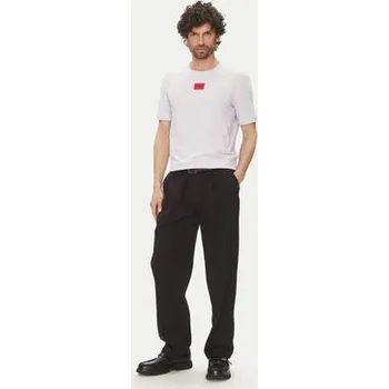 Pánská móda HUGO T-Shirt Diragolino212 50447978 Fialová Regular Fit XL