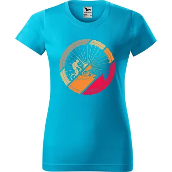 Dámské tričko DOBRÝ TRIKO Dámské tričko s potiskem Kolo v přírodě Barva: Tyrkysová, Velikost: XS