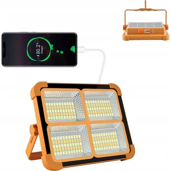 Bezpečnostní kamera VÝKONNÝ PŘENOSNÝ HALOGEN PRACOVNÍ SVÍTILNA SOLÁRNÍ 1000W 264LED POWERBANKA