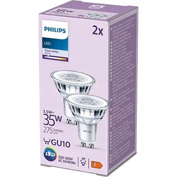 Žárovka Sada 2x LED žárovka GU10 Reflektor 3.5W (ekvivalent 35W) 255lm 4000K Neutrální bílá PHILIPS