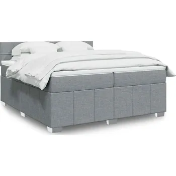 Postel vidaXL Box spring postel s matrací 200x200 cm textil [3289479] Barva: světle šedá