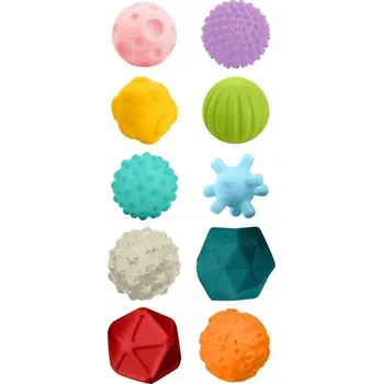 Baby Mix Barevné SENZORICKÉ MÍČKY pro miminka a děti, SADA 10 ks