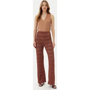 Dámské kalhoty TWINSET Úpletové kalhoty 251TT3196 Hnědá Wide Leg M