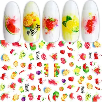 Přípravek na nehty Samolepky na Zdobení Nehtů Samolepící Tenké Vzory Ovoce CA-679