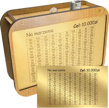 Pokladnička Vykreslovací pokladnička Decortrend béžová, personalizovaná, dřevěná