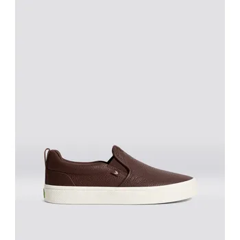 Pánské tenisky SLIP-ON Brown Premium Leather Sneaker