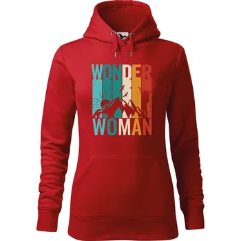 Dámská mikina DOBRÝ TRIKO Dámská mikina s potiskem Wonder woman Velikost dámské mikiny: 2XL, Barva: Červená