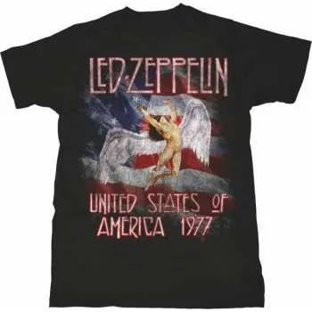 Pánské tričko Merch Led Zeppelin: Tričko Stars N' Stripes Usa '77. XXL