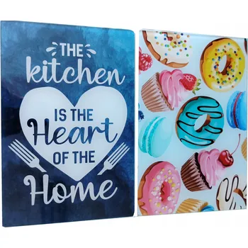 Kuchyňské prkénko Sada 2 skleněných krájecích prkének 20x30cm ks tvrzené sklo Smukee