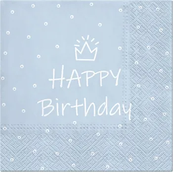 Papírový ubrousek Papírové ubrousky Happy Birthday modré