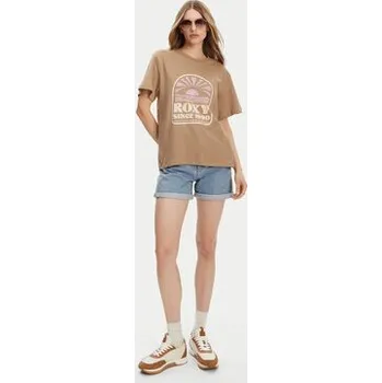 Dámské tričko Roxy T-Shirt ERJZT05912 Hnědá Regular Fit XS