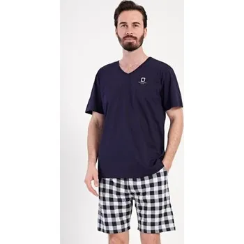 Pánské pyžamo Pánské pyžamo šortky Vienetta Secret Alfréd tmavě modrá 1XL