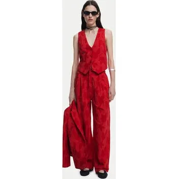 Dámské kalhoty Desigual Kalhoty z materiálu Suitrojo 25SWPW33 Červená Straight Fit S