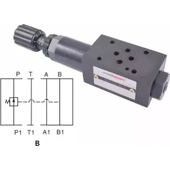 Ventil DYJ-02-B-14 - Redukční ventil s ruční regulací, modulový, NG06, 35 l/min, 0-140 bar, B