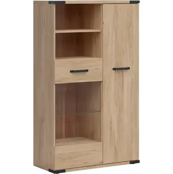 Obývací stěna LARA vitrína REG1D1W/90, jasan běloruský - SLEVA 3% s kodem radost25