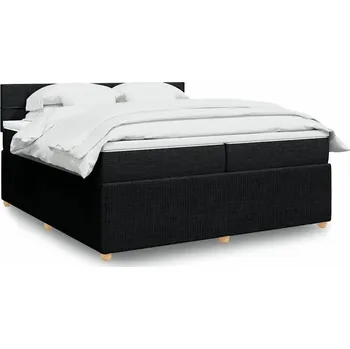 Postel vidaXL Box spring postel s matrací 200x200 cm textil [3289864] Barva: Černá