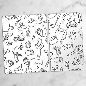 Obraz Stylová a Odolná Skleněná Prkénka s potiskem Kuchyňské Motivy 40x52 a 30x52