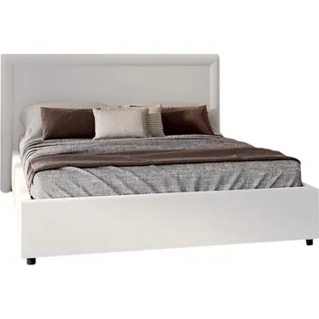 Postel Čalouněná postel NOBILE 160x200 Bílá Paris s úložným prostorem kovový rošt