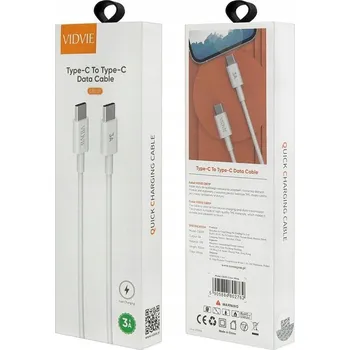 Datový kabel Kabel VIDVIE USB typ C - USB typ C 1 m bílý