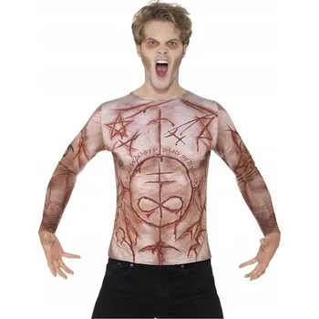 Pánské tričko Smiffys Pánské Triko Halloween Jizvy L