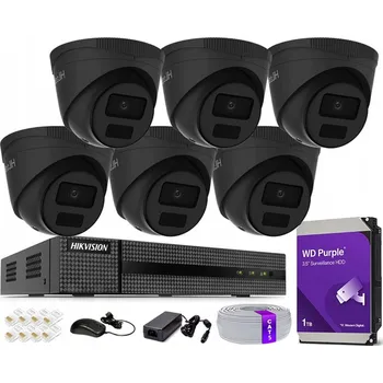 Bezpečnostní kamera Monitorovací sada 6 kamer 4MPx venkovní PoE HiLook Hikvision pro kabeláž kroucenou dvoulinkou