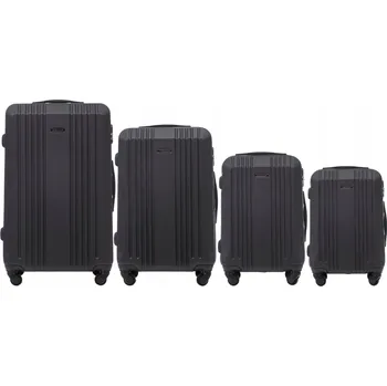 WINGS Sada KUFRŮ CESTOVNÍ KUFR 4 kolečka z ABS ZÁMEK S KÓDEM TVRDÝ