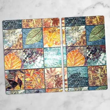 Obraz Stylové a odolné skleněné desky s potiskem Čtvercové vitráže 40x52 a 30x52