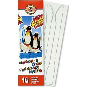 Modelovací hmota Koh-i-noor Plastelína – 10 barev (260 g) se špachtlí