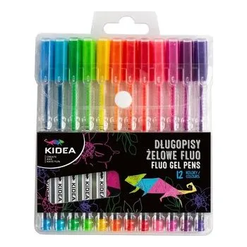 Set školních potřeb Długopisy żelowe fluo 12 kolorów KIDEA