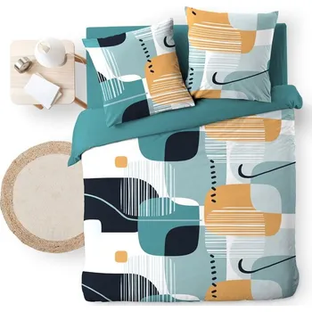 Povlečení Zelenomodré bavlněné povlečení na dvoulůžko 200x200 cm Sprint – douceur d'intérieur ID_1771832