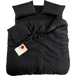 Černé povlečení na jednolůžko/prodloužené s prostěradlem/3dílné 160x220 cm Classic – Mila Home ID_1768940