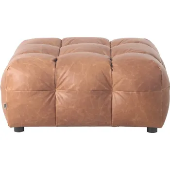 Taburet Koňakově hnědá kožená podnožka Hackman – Dutchbone ID_1752528