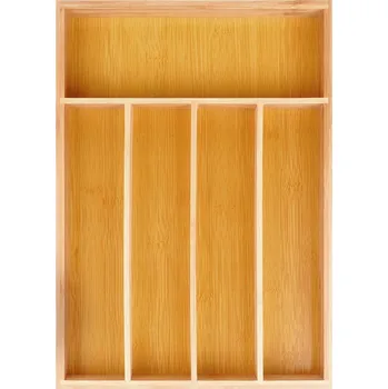 Příborník do zásuvky Organizér BAMBUSOVÁ kuchyňský organizér na příbory, náčiní a doplňky do zásuvky