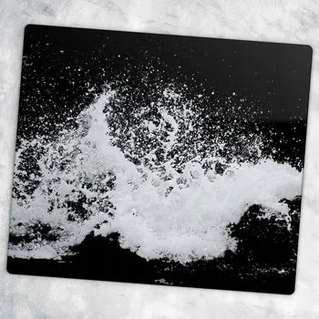 Kuchyňské prkénko Kuchyňská Deska Tvrzené Sklo Prkénko na Servírování s Grafikou Stříkající Vody 60x52