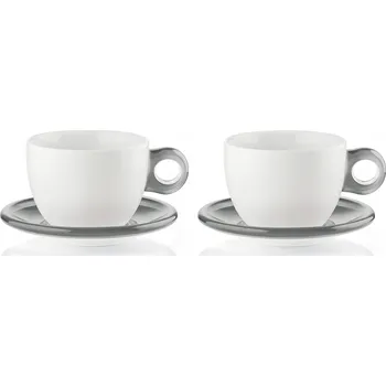 Guzzini – Sada 2 šálků na cappuccino s podšálky Gocce 480ml