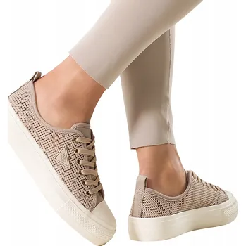 Dámské tenisky Dámské béžové tenisky s děrováním, sportovní, pohodlné, lehké, módní vel. 39