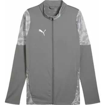 Pánská větrovka Pánská fotbalová bunda Puma TEAMCUP TRAINING JACKET S Tmavě šedá, Šedá, Bílá