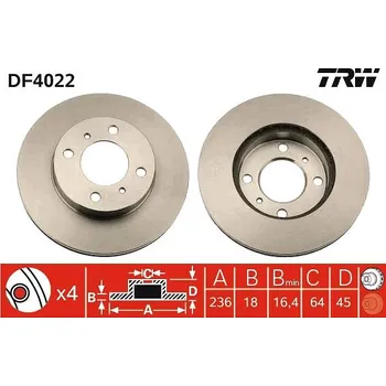 Brzdový systém TRW Brzdový kotouč DF4022 sada 2ks