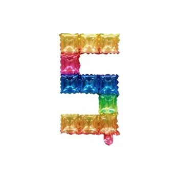 Balónek Fóliové číslo POP IT 5 Duhové (40 cm)