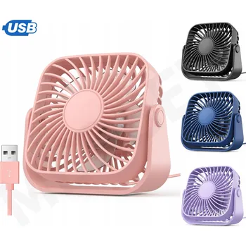 Domácí ventilátor USB VENTILÁTOR TICHÝ SILNÝ OTOČNÝ 360° 3 RYCHLOSTI STOLNÍ