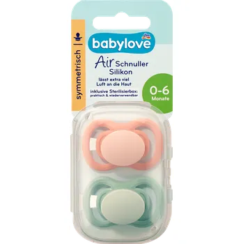 dudlíky babylove silikonový dudlík Air se sterilizačním boxem, 0-6 měsíců