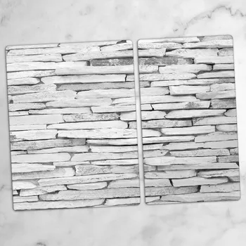 Obraz Dekorativní skleněné kuchyňské desky na krájení - Vzor drobné cihly, 40x52 cm a 30x52 cm