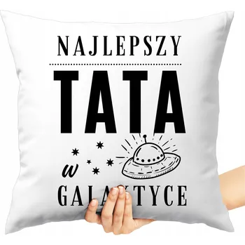 Dekorativní polštářek POLŠTÁŘ S POTISKEM NEJLEPŠÍ TÁTA V GALAXII DÁREK KE DNI OTCŮ 40 CM